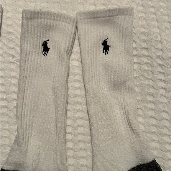 2 Pairs of Polo by Ralph Lauren White Athletic Socks - Picture 3 of 7